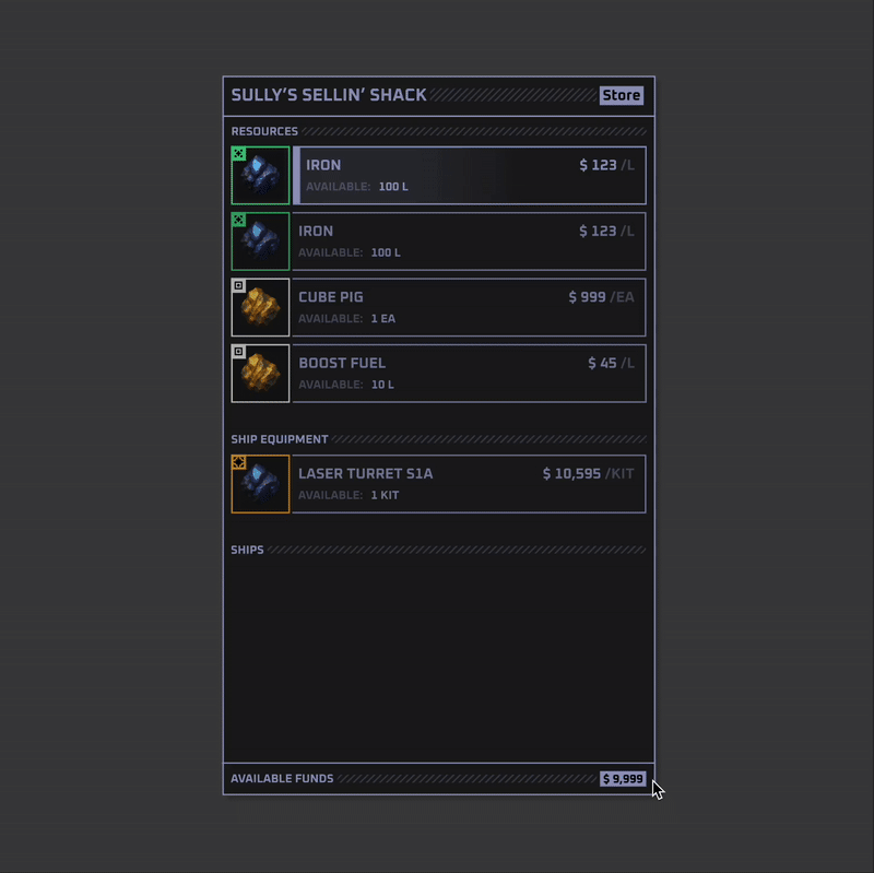 Animated C-Beams design system component