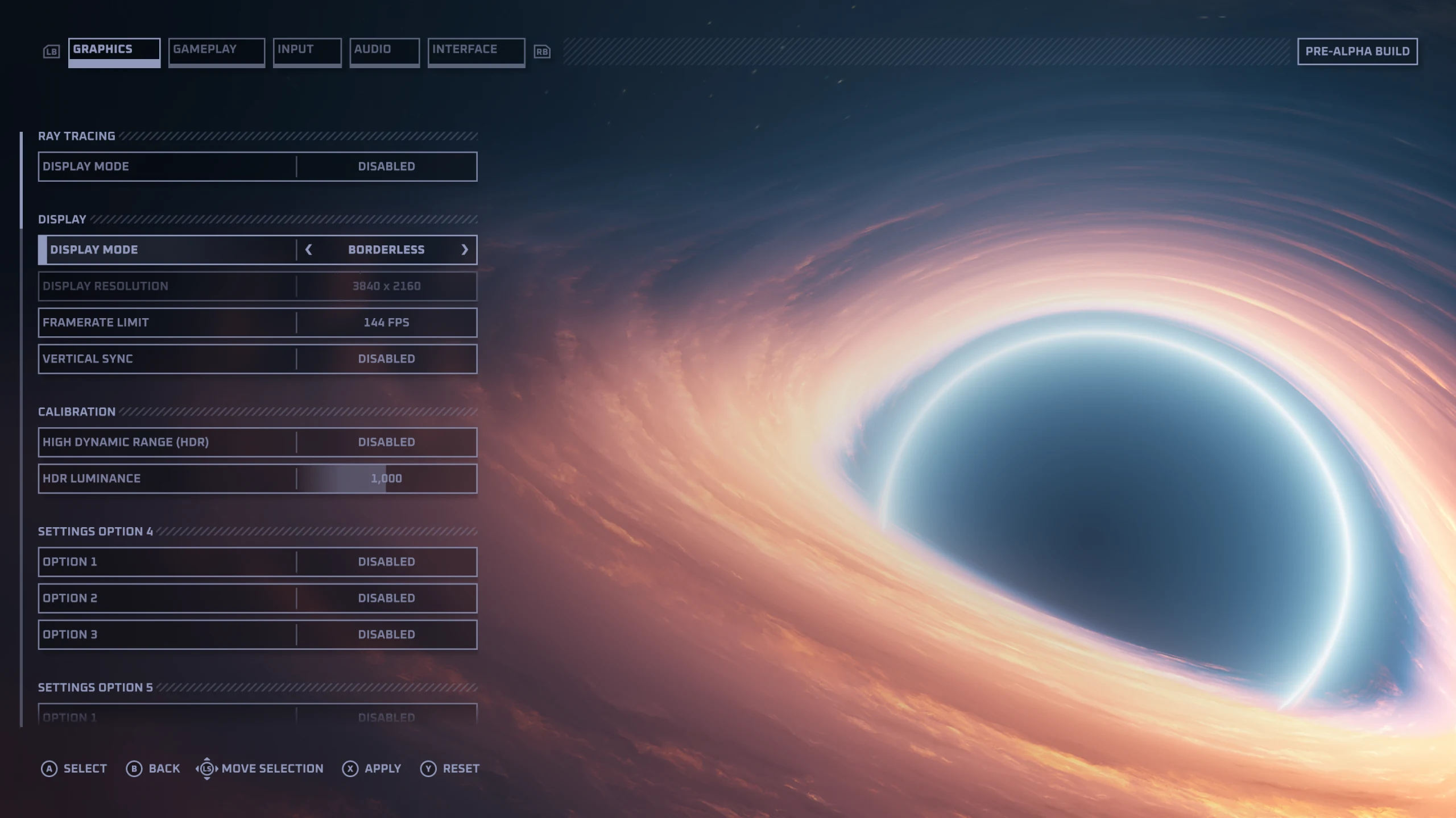 C-Beams settings interface