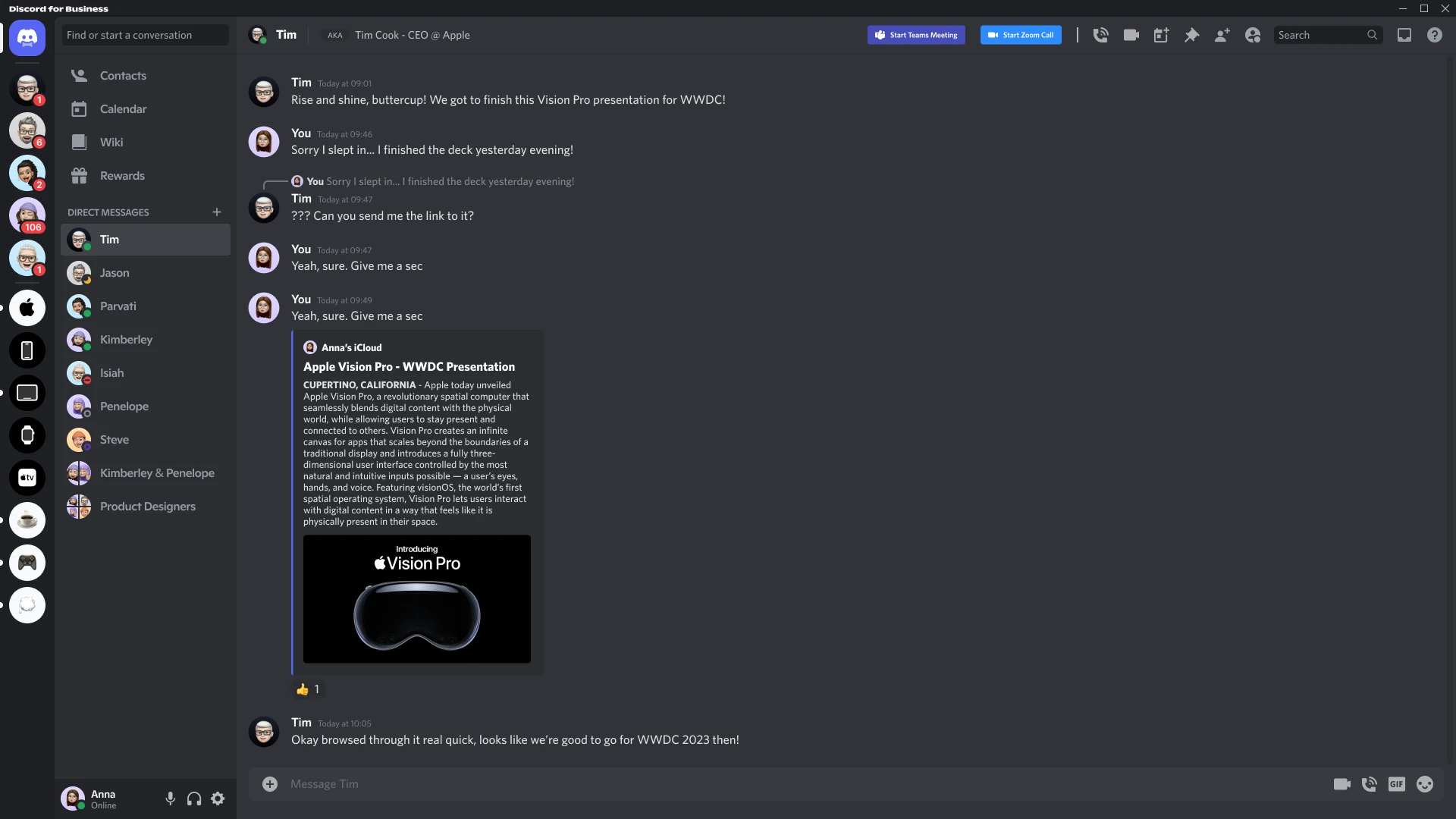 Rebuilt Discord chat interface in Figma