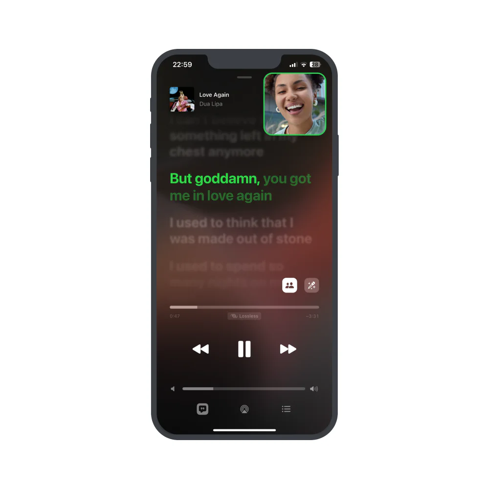 FaceTime karaoke concept