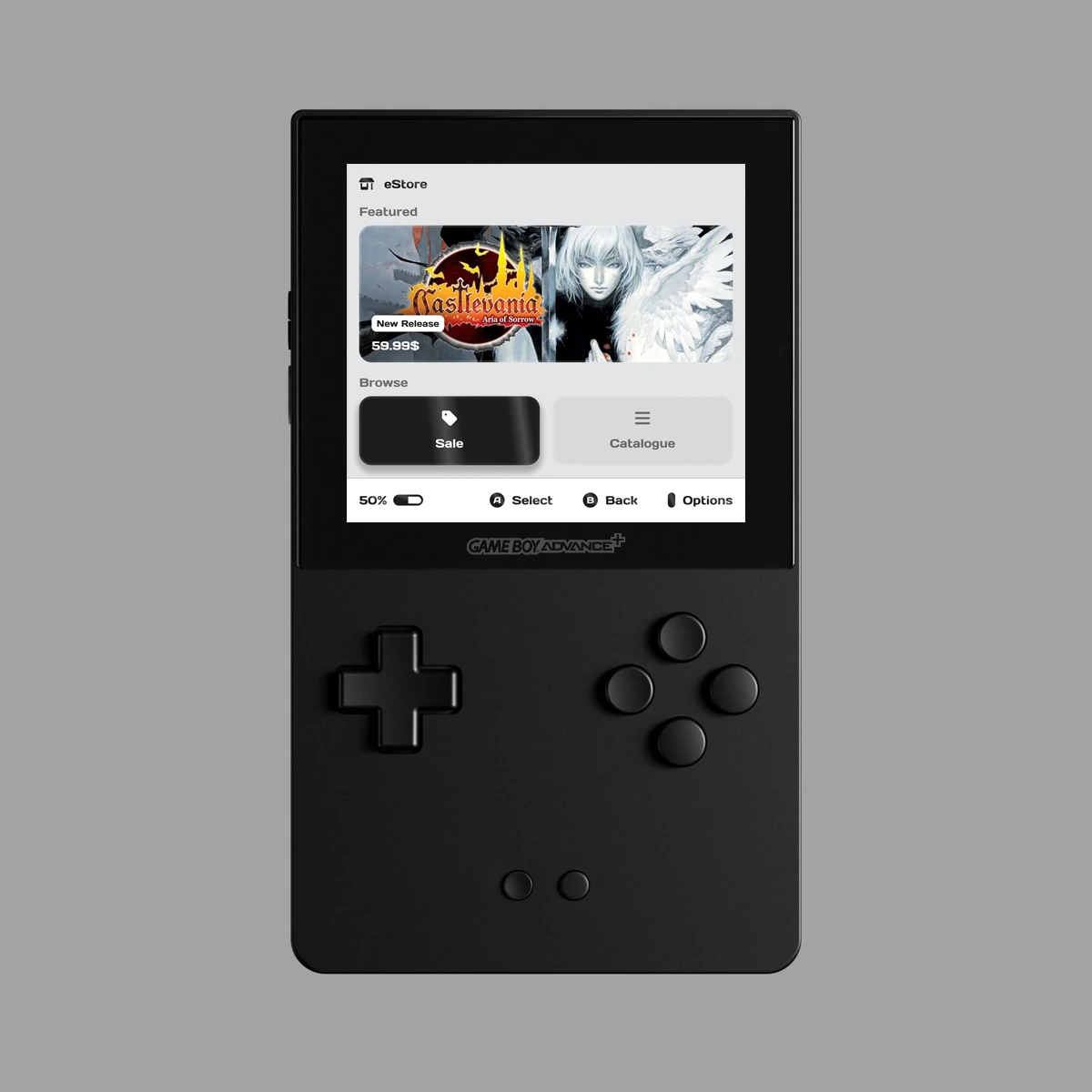 Game Boy Advance+ eStore landing page