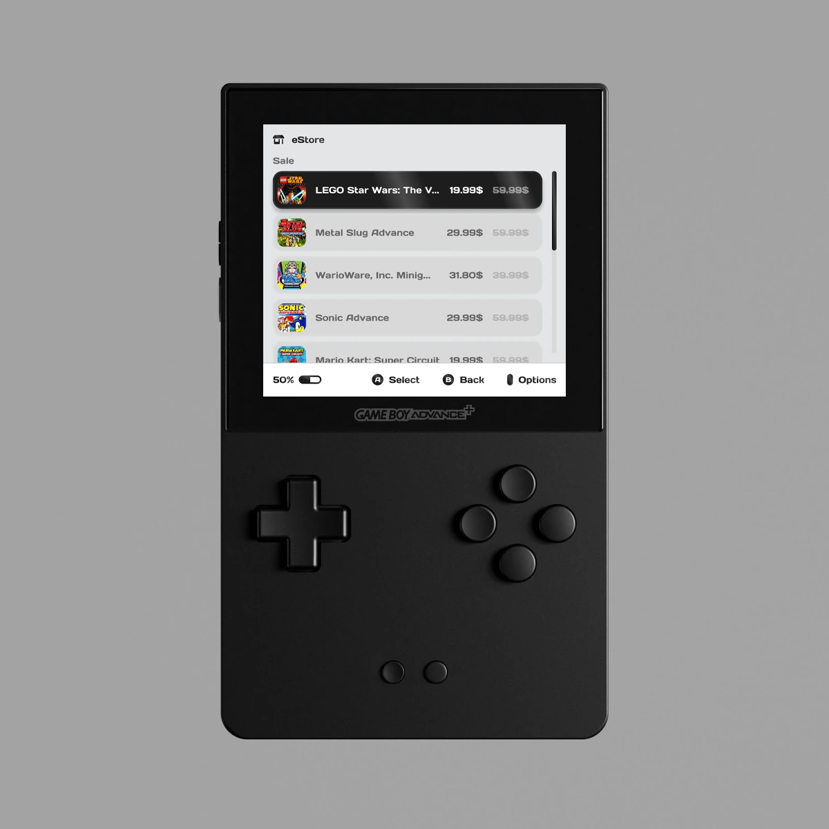 Game Boy Advance+ eStore catalogue