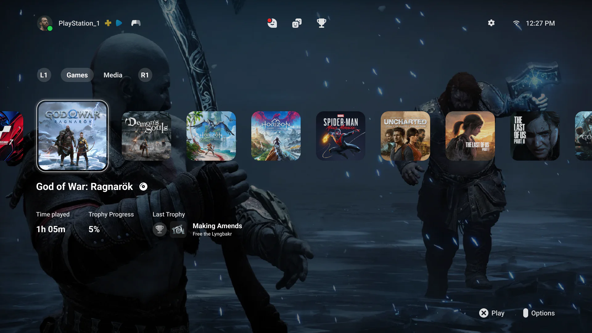 PS5 home screen concept