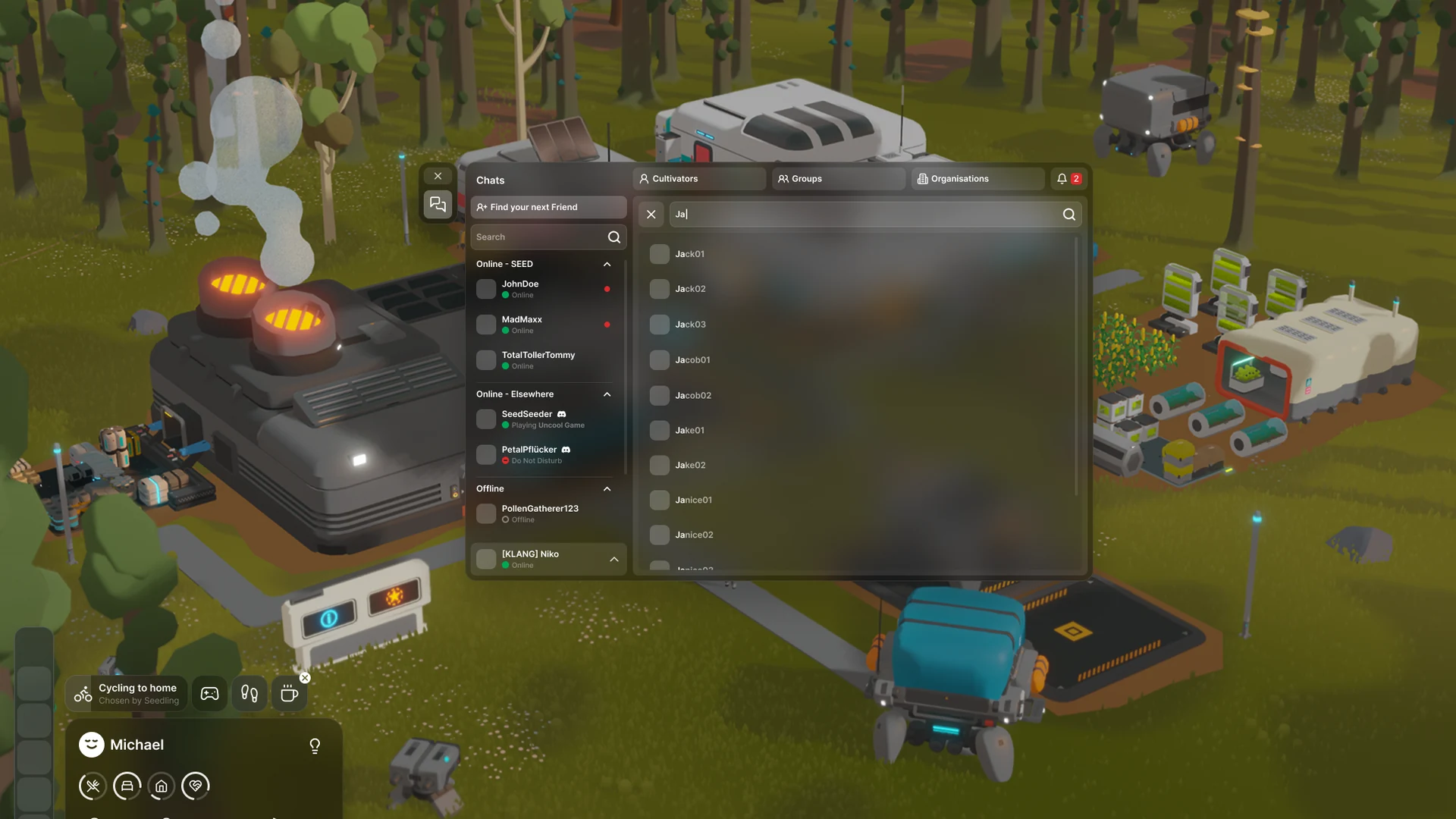 Friend search interface