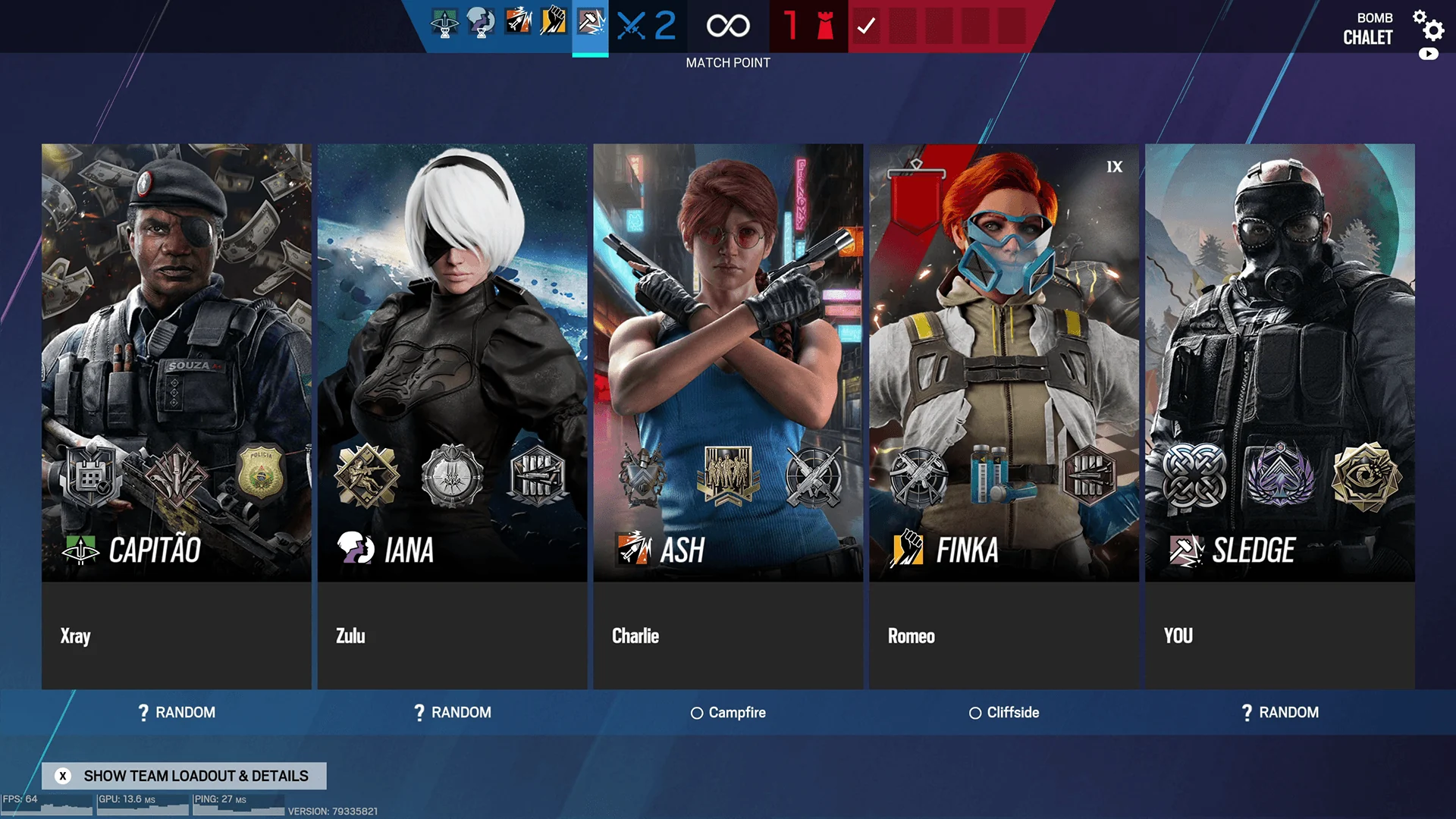 Rainbow Six Siege operator cards with badges