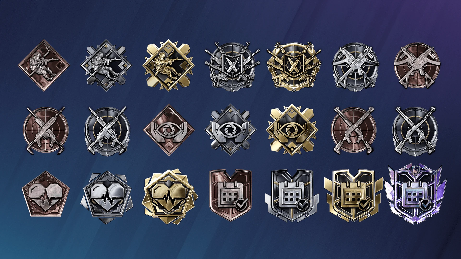 Rainbow Six Siege rendered badge collection two