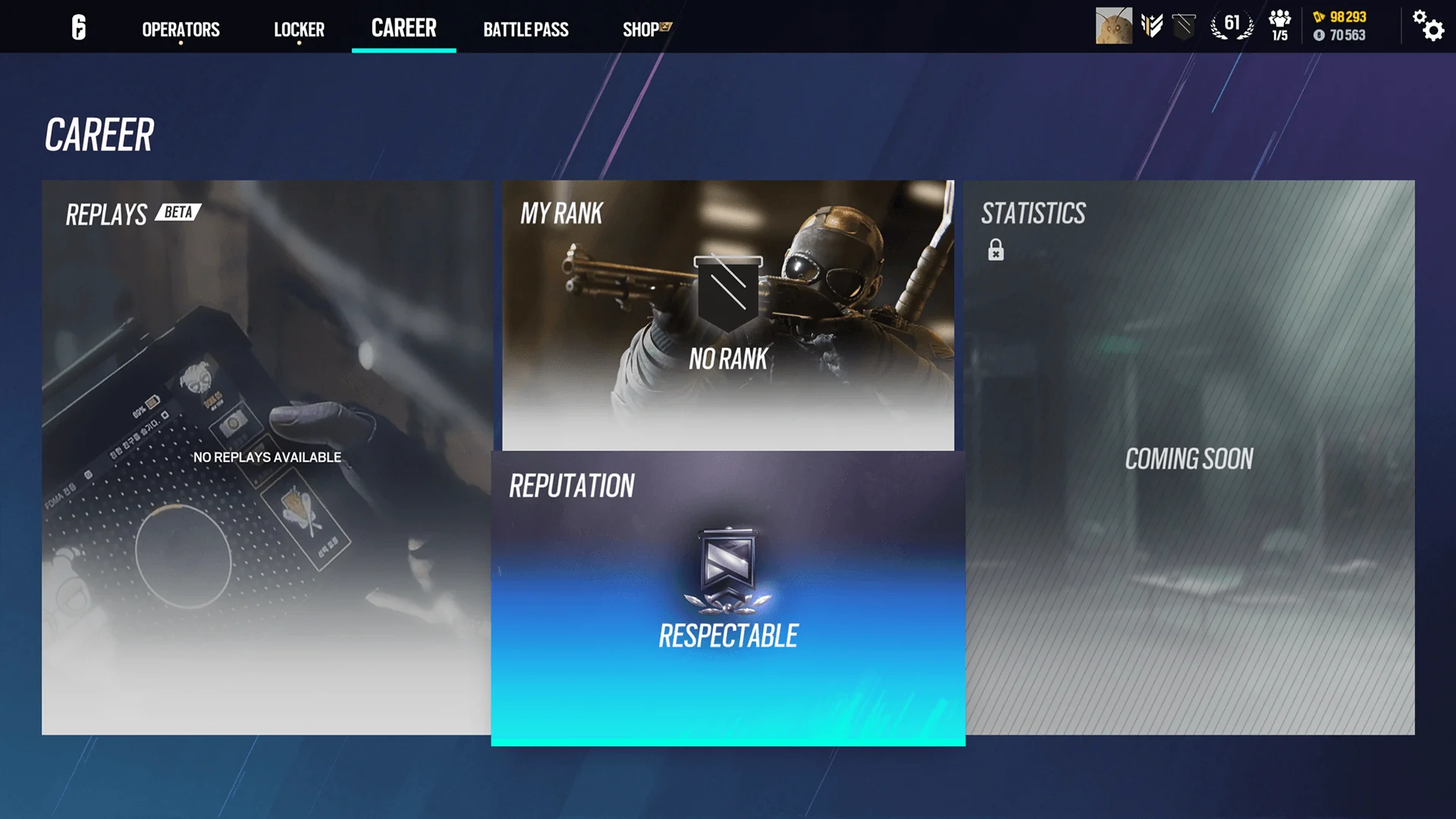 Rainbow Six Siege Career hub alternate state