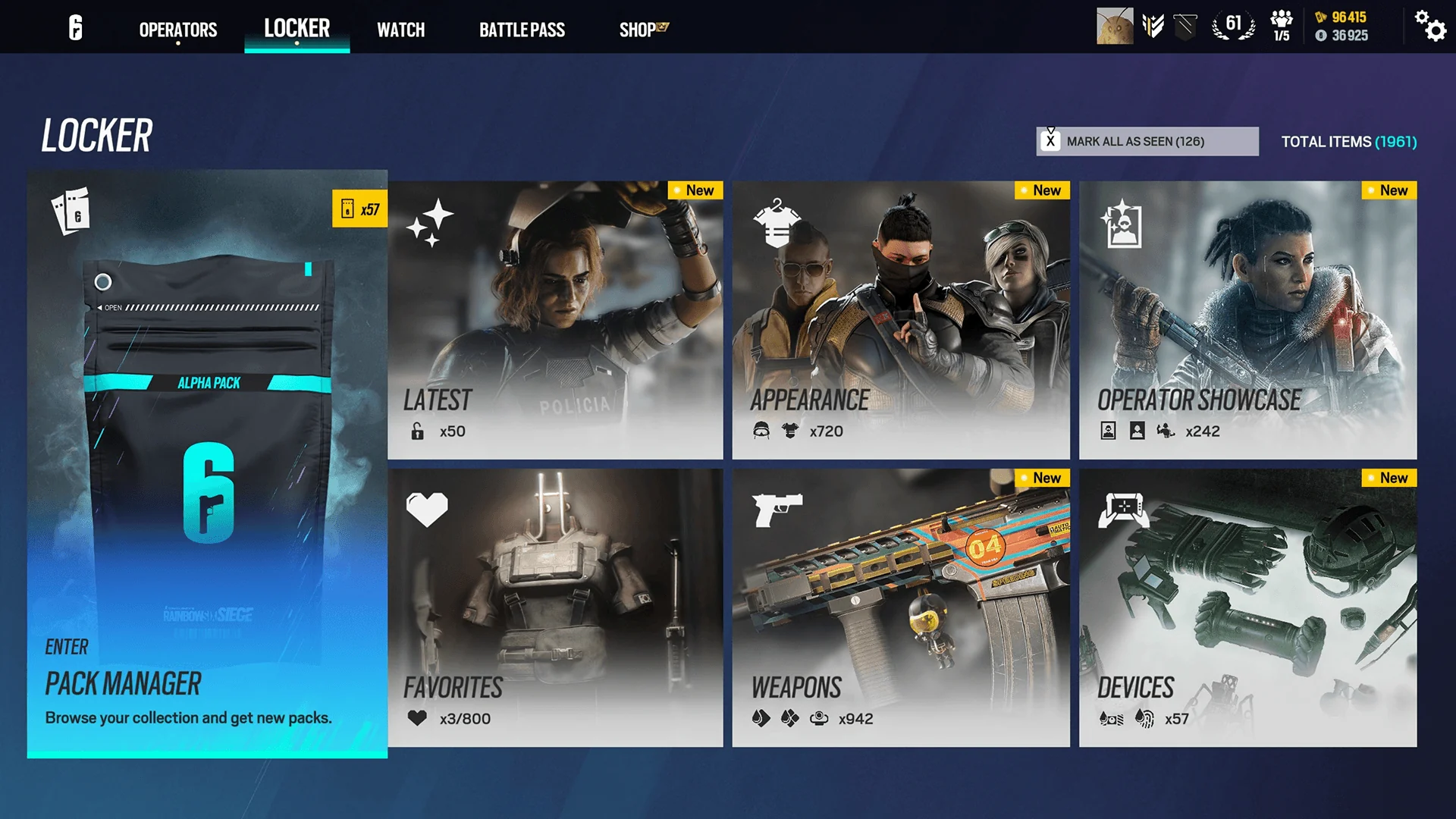 Rainbow Six Siege Locker overview