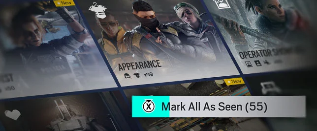 Mark all as seen feature in Rainbow Six Siege