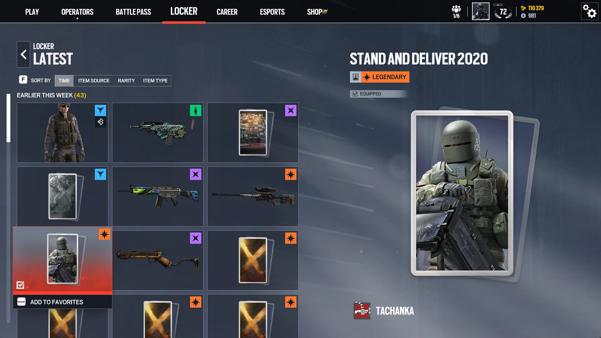 Siege X Locker latest items screen