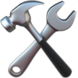 Crossed hammer and wrench